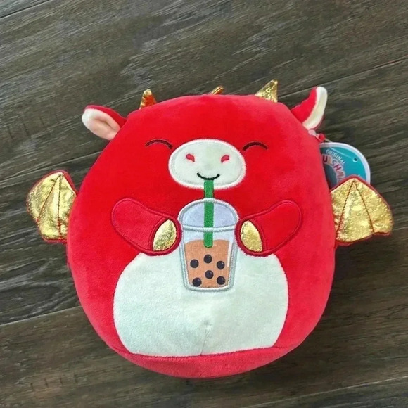 Squishmallows 8” Baiden the Red Dragon -Official Kellytoy NWT - Picture 2 of 12